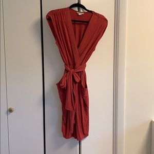 Anthropologie coral dress